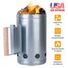10.8x6.7in BBQ Charcoal Chimney Starter Coal Fire Starter Charcoal Can Grill Lighter Quick Rapid Fire Briquette Starter with Wooden Handle