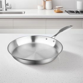 SOGA Stainless Steel Fry Pan 34cm Frying Pan Top Grade Induction Cooking FryPan