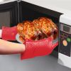 BBQ Gloves 446℉Heat Resistant BBQ Grill Gloves with Meat Claws Silicone Non-Slip Pot Holder Waterproof Oven Mitt for Roasts BBQ Cooking Baking
