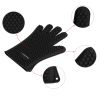 BBQ Gloves 446℉Heat Resistant BBQ Grill Gloves with Meat Claws Silicone Non-Slip Pot Holder Waterproof Oven Mitt for Roasts BBQ Cooking Baking